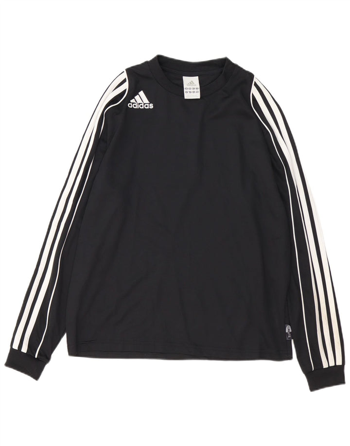 ADIDAS Boys Climalite Top Langærmet 13-14 År Sort Polyester