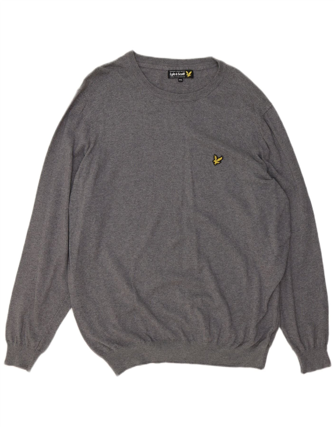 LYLE & SCOTT Herre Boat Neck Jumper Sweater 2XL Grå Bomuld