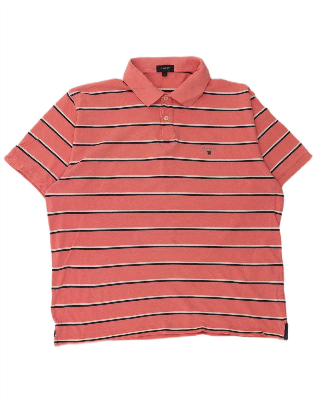 Gant herre poloshirt stor pink stribet bomuld