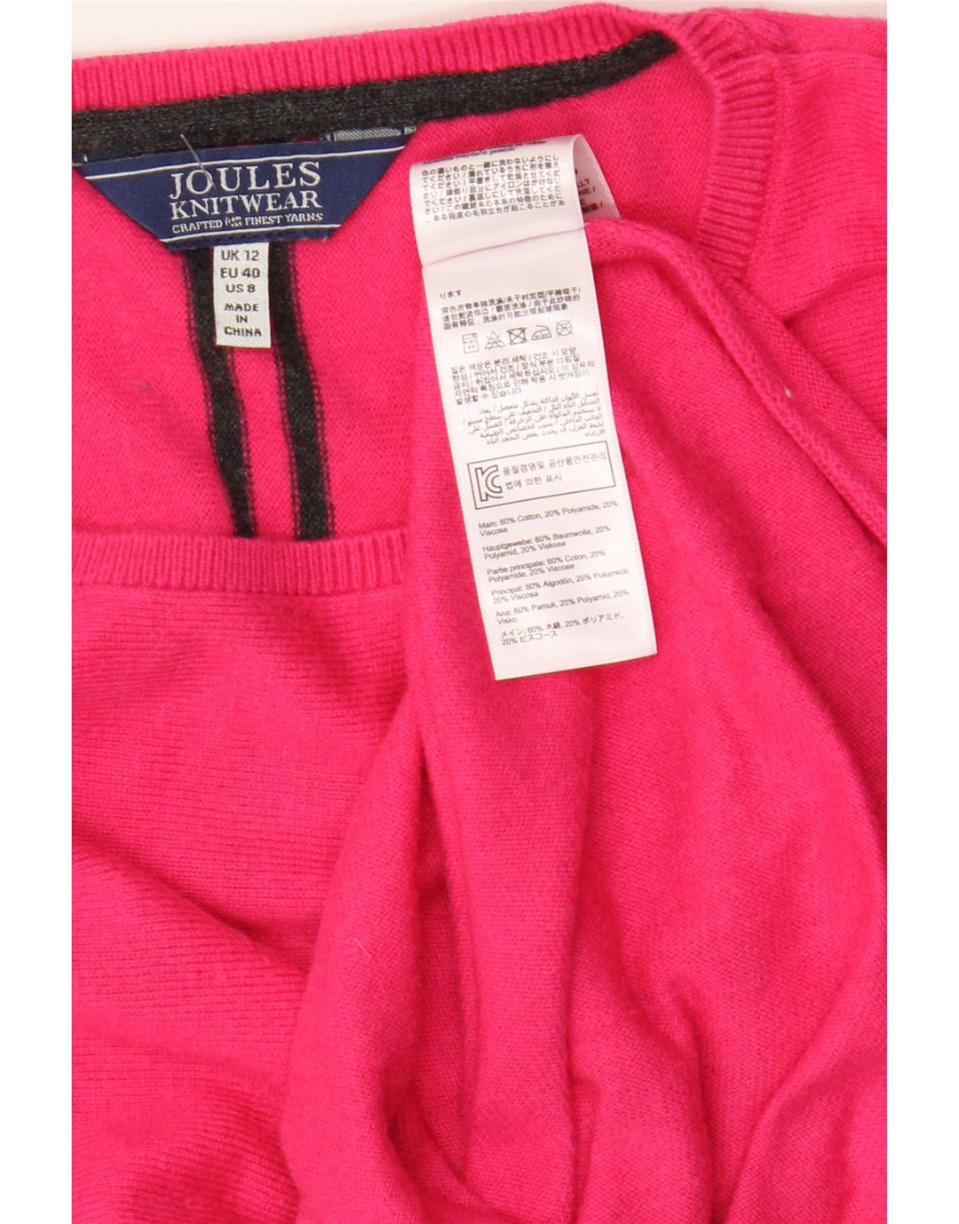 Joules Dame sweater med rund hals DK 12 Medium Pink Bomuld