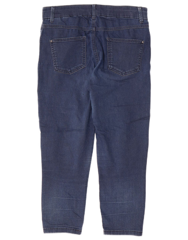 Marks & Spencer Womens Cropped Jeans UK 12 Medium W30 L21 Blue Bomuld