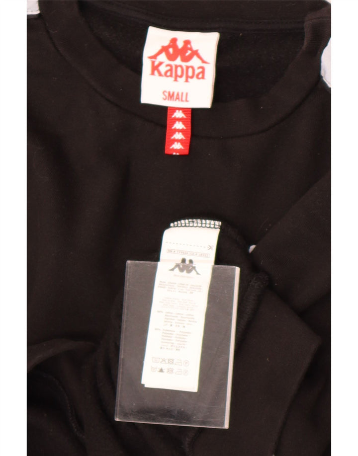 Kappa Womens Oversized Crop Sweatshirt Jumper UK 10 Small Black Colourblock