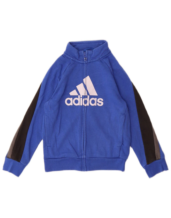 Adidas piger grafisk træningsdragt topjakke 5-6 år Blå Colourblock Bomuld