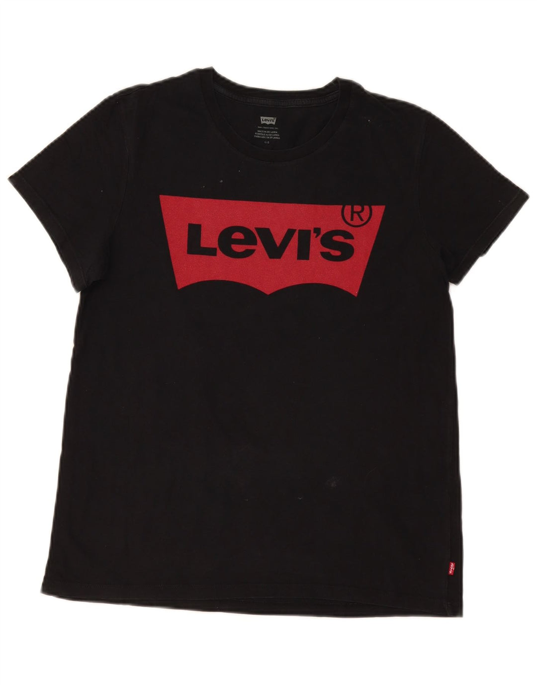 Levi's Dame Grafisk T-Shirt Top UK 14 Stor Sort