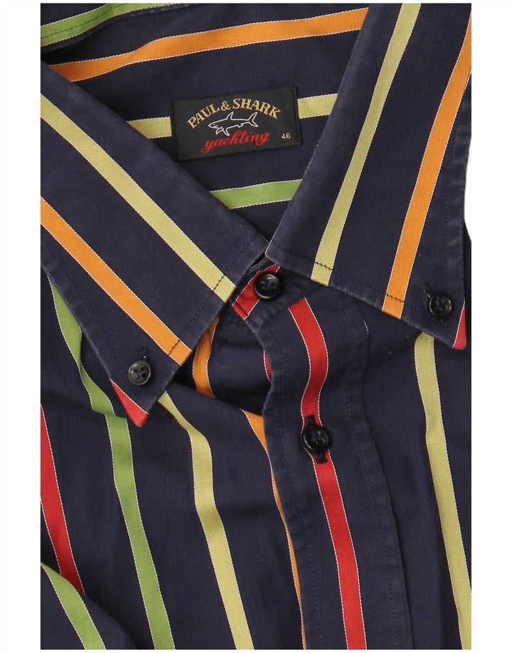 PAUL & SHARK Herre Yachting Shirt Størrelse 46 2XL Marineblå Stribet