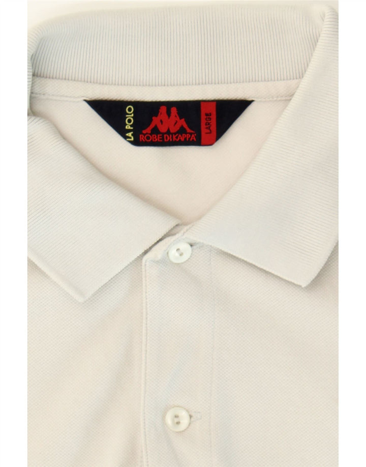 KAPPA Mens Polo Shirt Large White Vintage Kappa and Second-Hand Kappa from Messina Hembry 