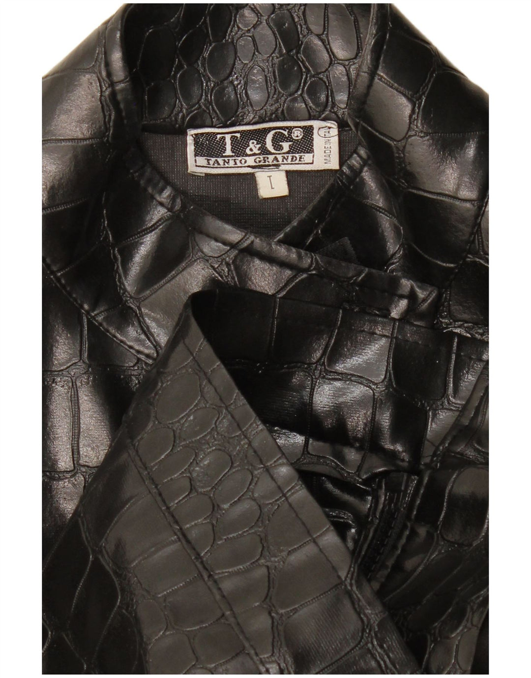 Vintage dame bomberjakke UK 14 Stort sort dyreprint