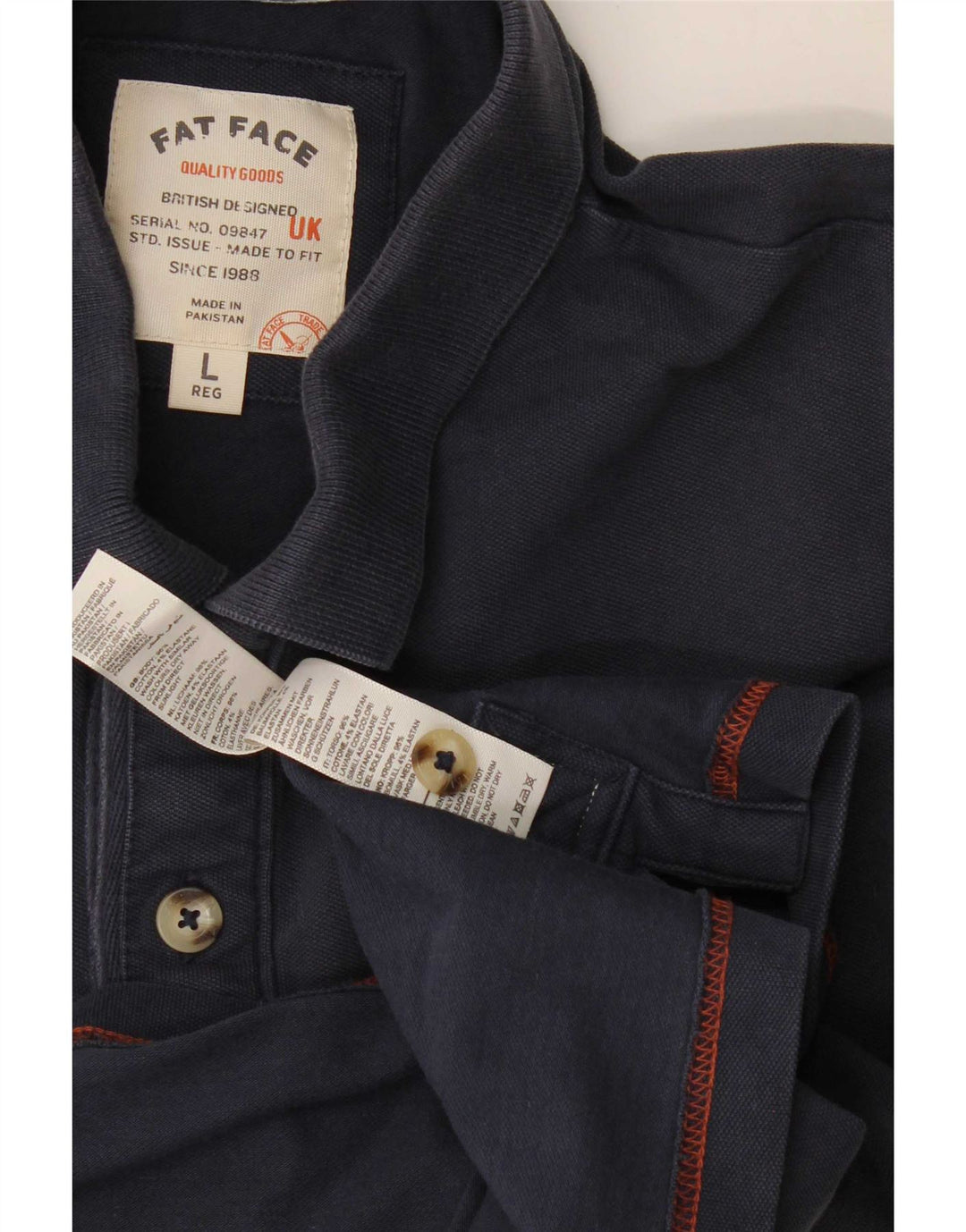 Fat Face Herre Polo Shirt Stor Marineblå Bomuld