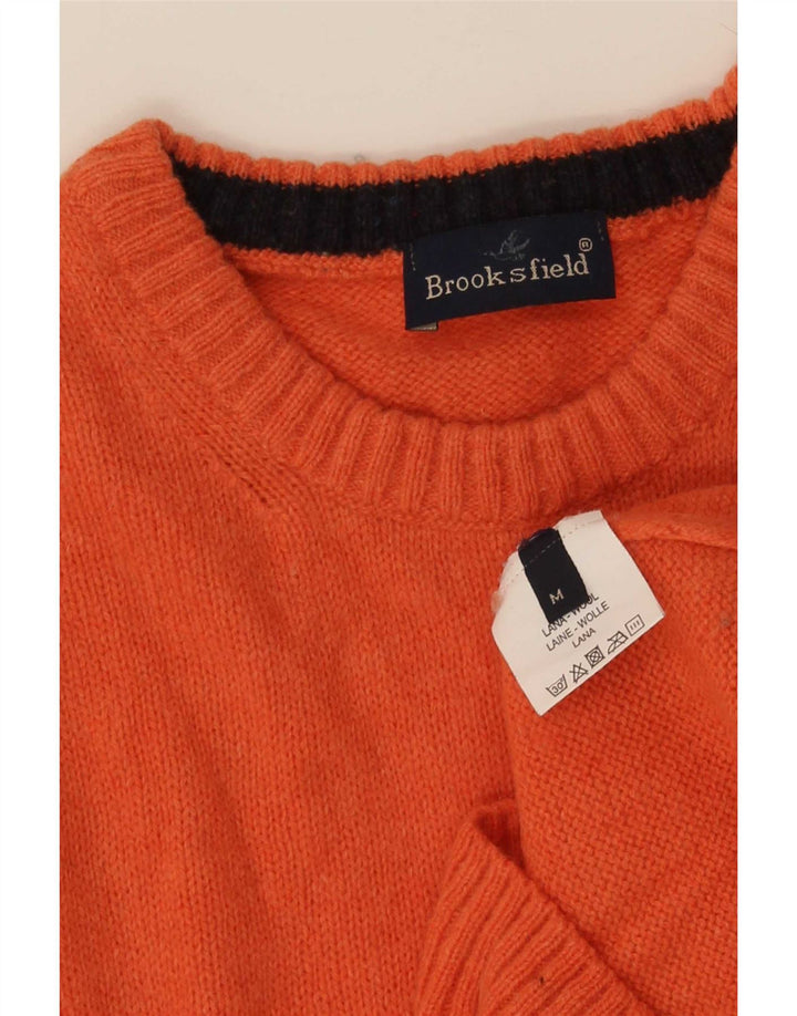 Brooksfield Herre sweater med rund hals, medium orange uld