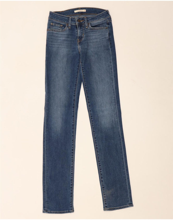Levi's Dame 714 Straight Jeans W25 L34 Blå Bomuld