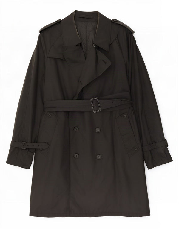 Aquascutum Herre Trench Coat UK 44 2XL Sort Klassisk