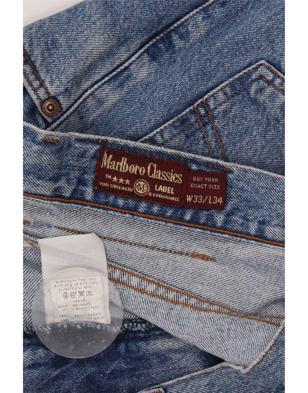 Marlboro Classics Straight Jeans til mænd W33 L28 Blå Bomuld
