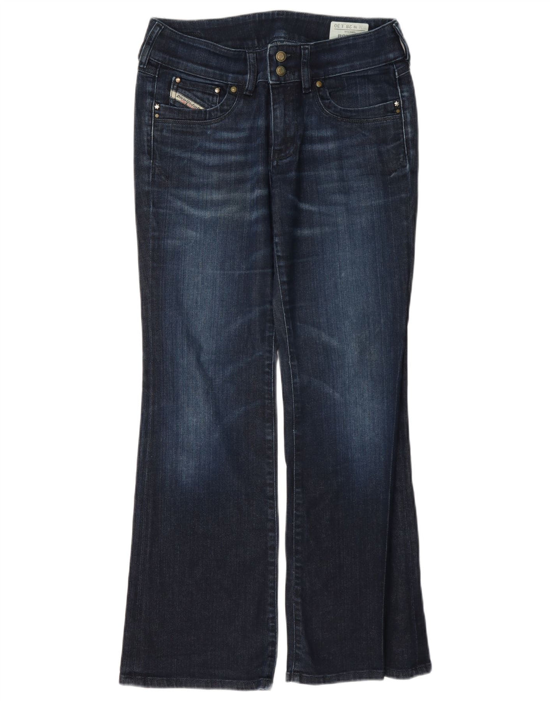 Diesel Dame Ronhar Bootcut Jeans W28 L30 Marineblå Bomuld
