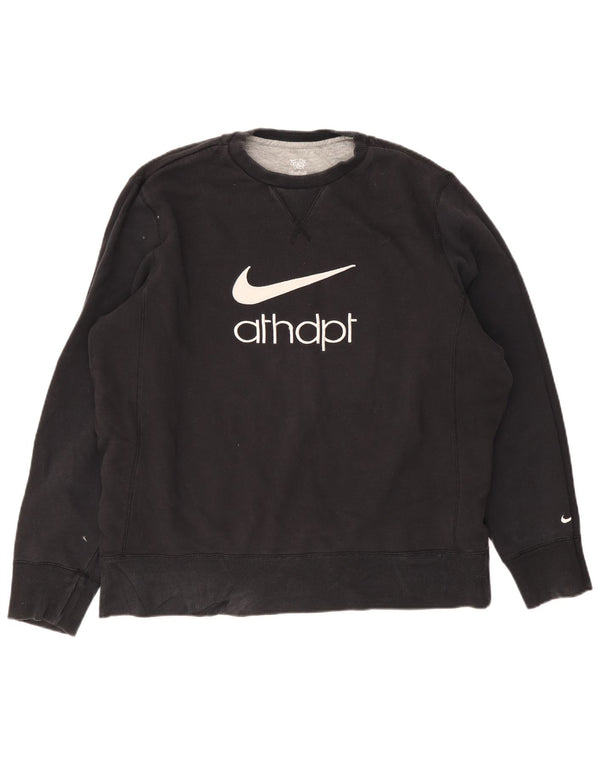 Nike grafisk sweatshirt til mænd UK 46/48 XL sort bomuld