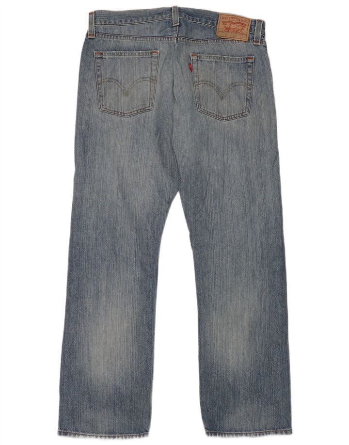 Levi's Herre 514 Distressed Slim Straight Jeans W33 L30 Blue Cotton
