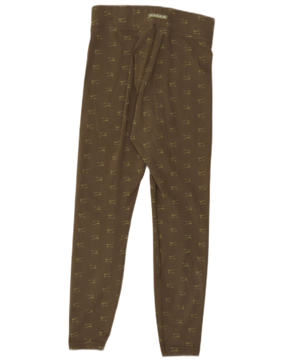 Nike Dame Grafiske Leggings UK 8 Small Khaki Bomuld