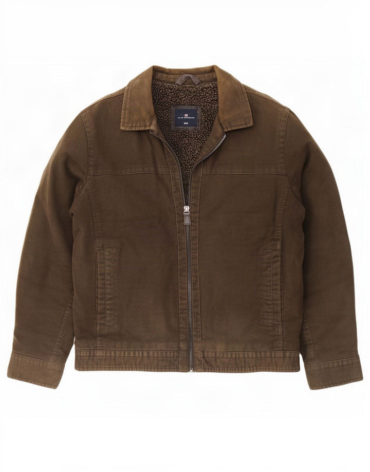 Marks & Spencer Herre Blue Harbor Sherpa Bomber Jacket UK 38 Medium Brown