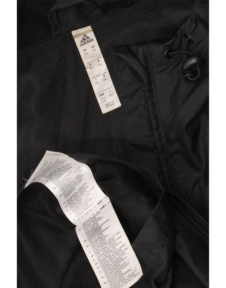 Adidas Regnjakke med hætte til mænd UK 44 2XL Sort Nylon