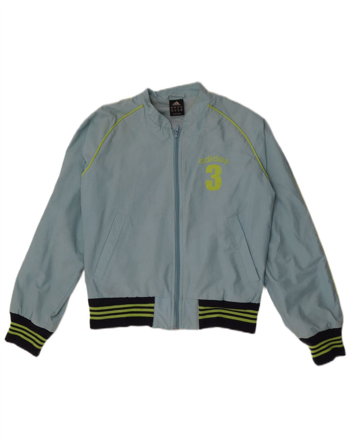 Adidas Graphic Tracksuit Top Jacket UK 10 Small Blue Colourblock