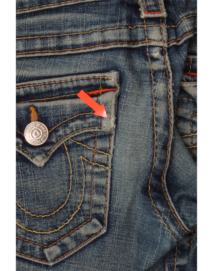 TRUE RELIGION Lige jeans til kvinder W24 L32 Marineblå bomuld