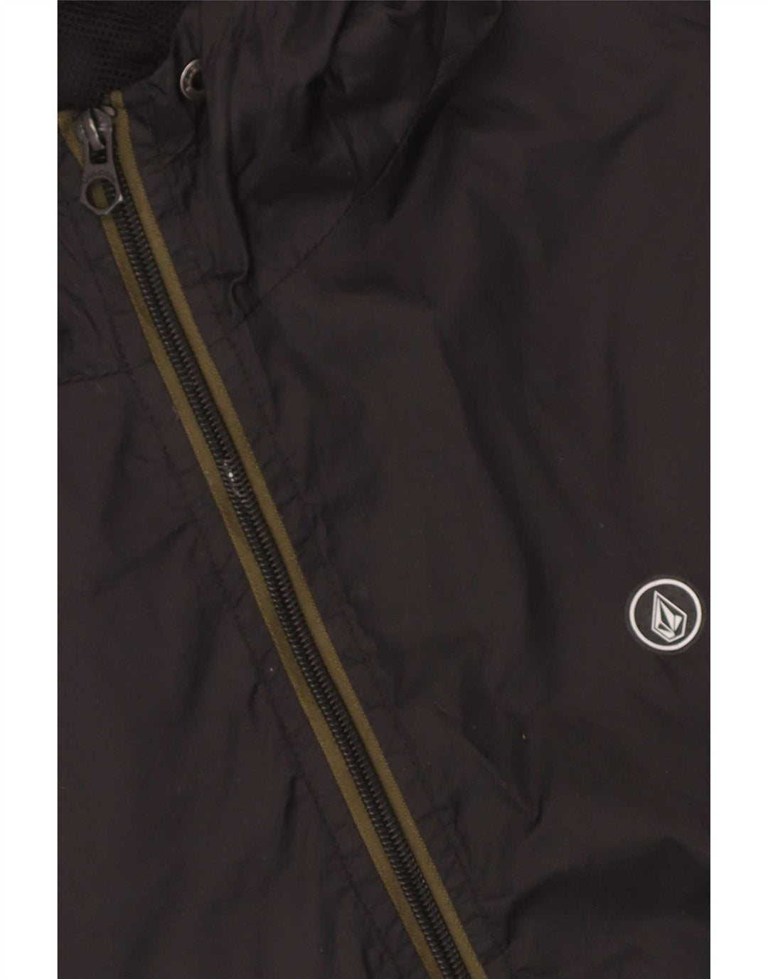 Volcom Regnjakke med hætte til mænd UK 36 Small Black Camouflage Nylon