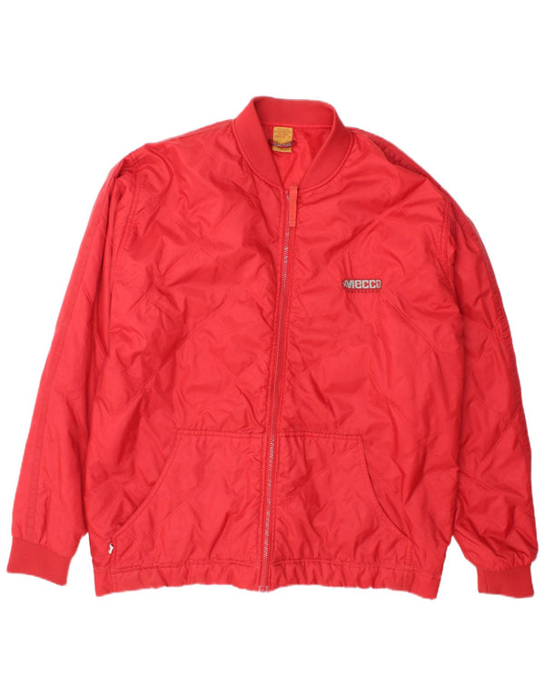 Vintage Bomberjakke til mænd UK 40 Stor rød nylon