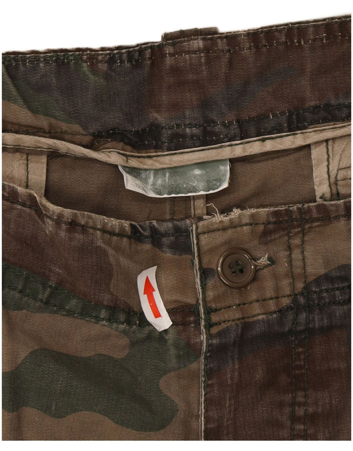 Vintage Herre Cargo Shorts W40 XL Khaki Bomuld