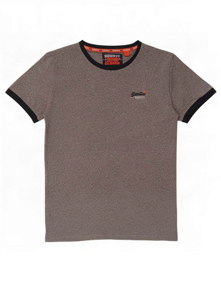 Superdry T-shirt top til mænd, stor grå bomuld