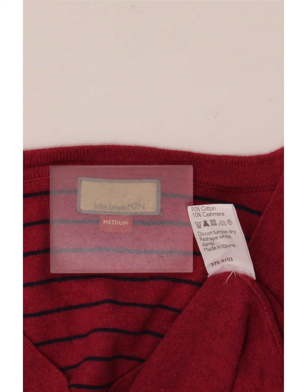 John Lewis Herre V-hals sweater Medium rød bomuld
