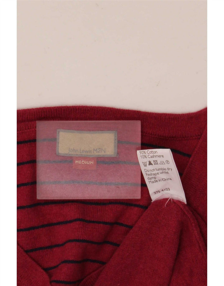 John Lewis Herre V-hals sweater Medium rød bomuld