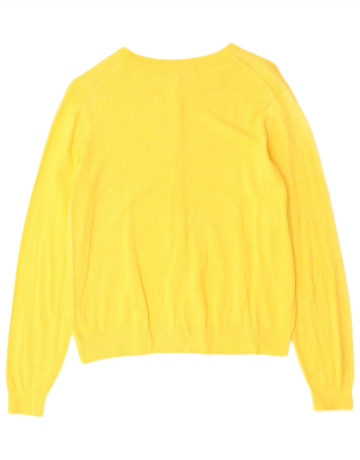 Marks & Spencer Dame Cardigan Sweater UK 14 Medium Yellow Viscose