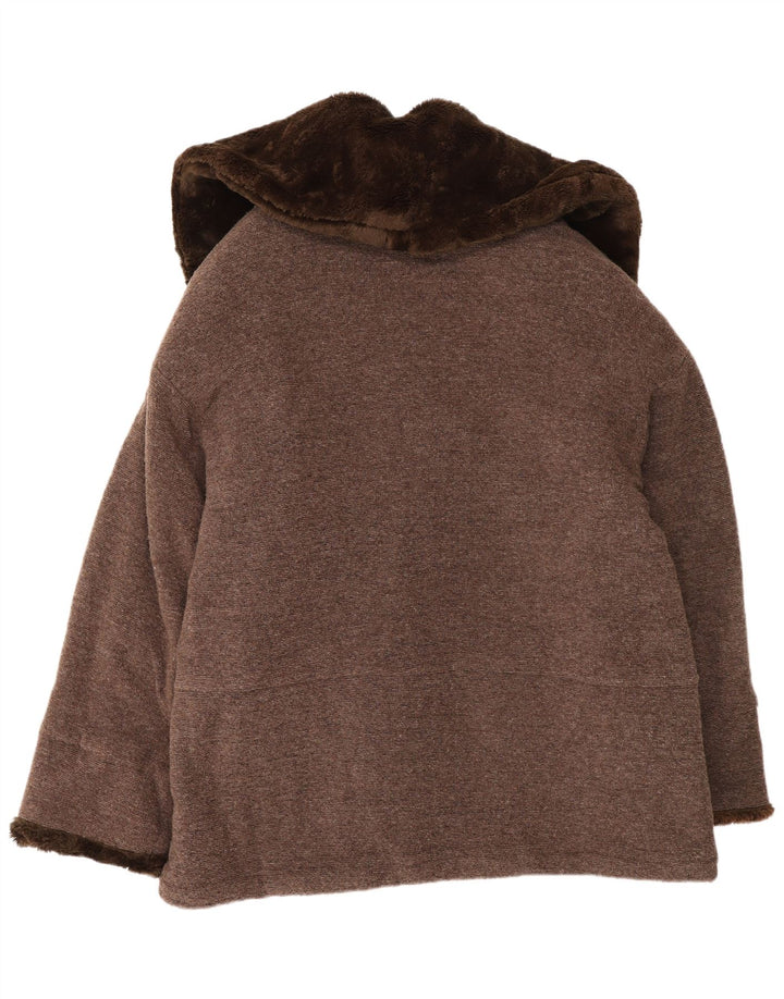 Vintage overfrakke til kvinder UK 14 Medium brun uld