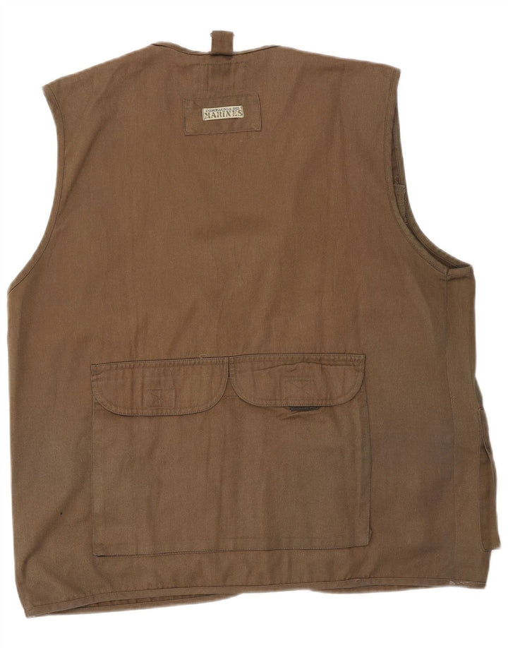 Vintage Herre Utility Gilet UK 38 Medium Brown