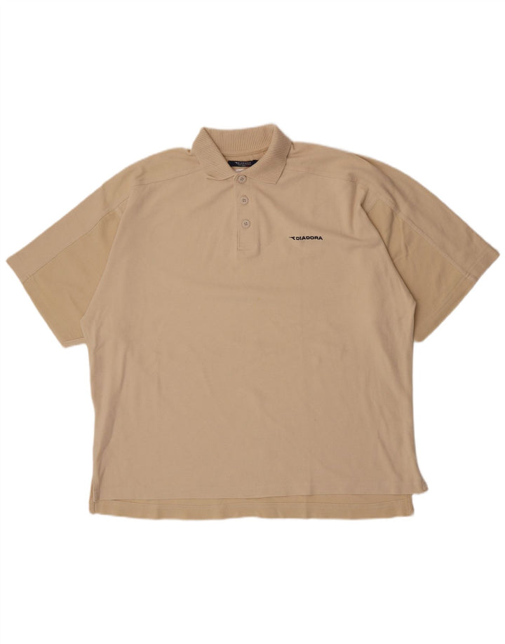 Diadora herre poloshirt 2XL beige bomuld