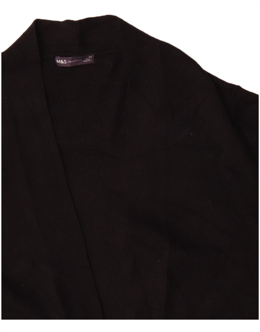 Marks & Spencer Dame Longline Open Cardigan Sweater UK 24 4XL Sort