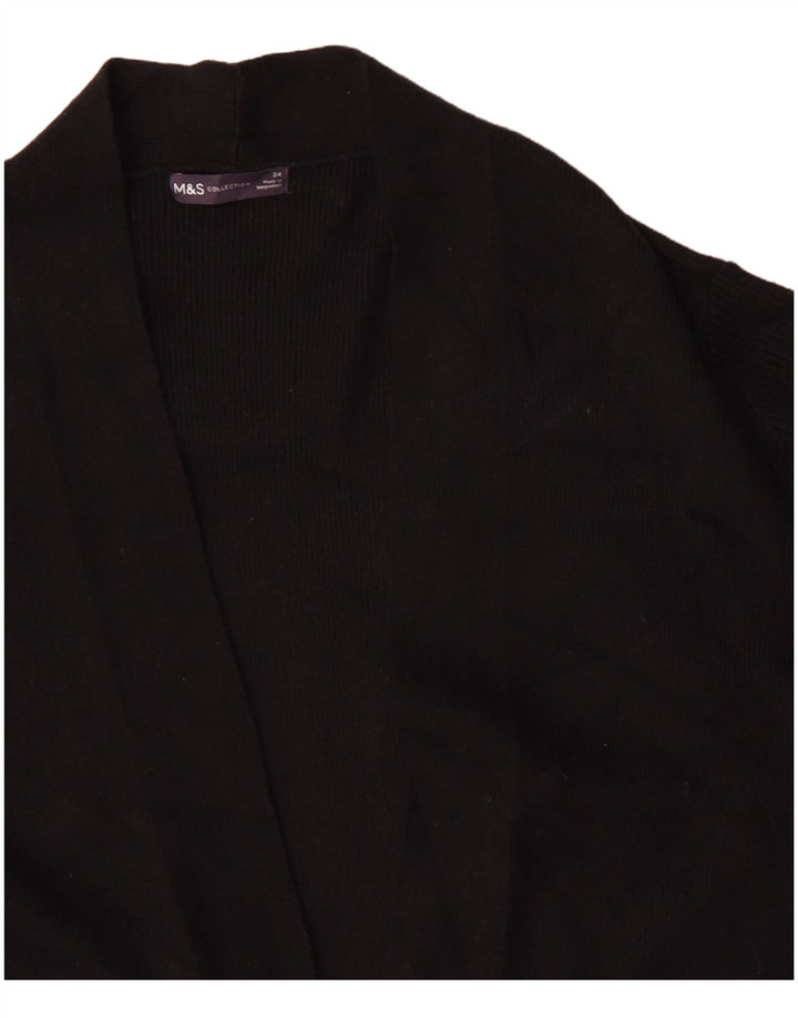 Marks & Spencer Dame Longline Open Cardigan Sweater UK 24 4XL Sort