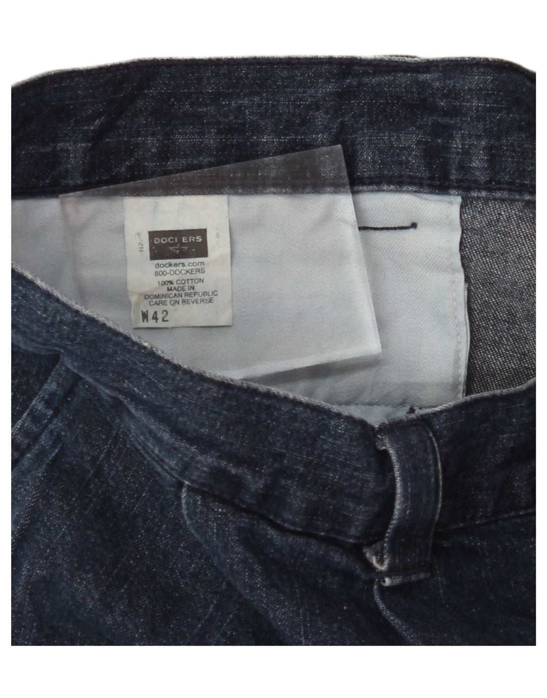 DOCKERS Mens Pegged Denim Shorts W42 2XL Navy Blue Cotton Vintage Dockers and Second-Hand Dockers from Messina Hembry 