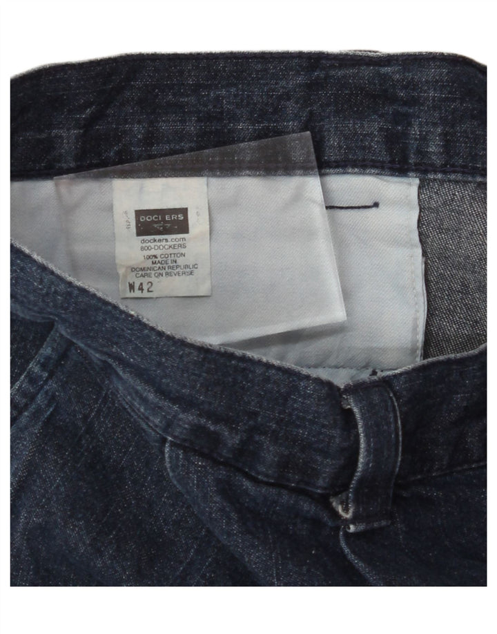 DOCKERS Mens Pegged Denim Shorts W42 2XL Navy Blue Cotton Vintage Dockers and Second-Hand Dockers from Messina Hembry 