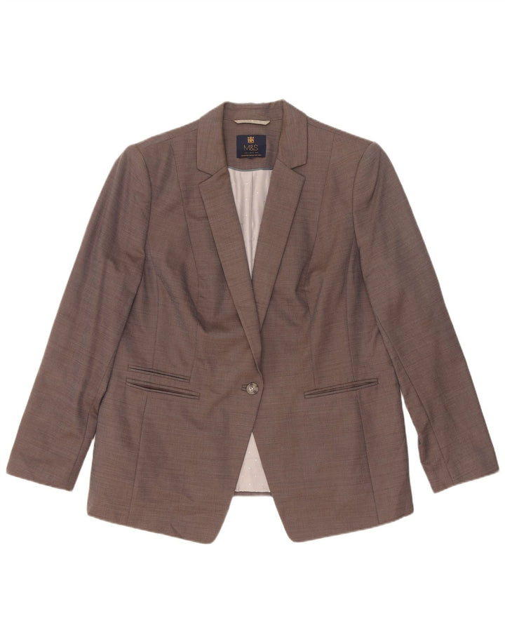 Marks & Spencer Dame 1-knaps blazerjakke UK 18 XL Grå Viscose