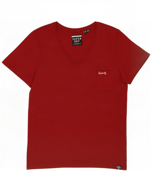 Superdry T-shirt top til kvinder UK 14 Large Burgundy