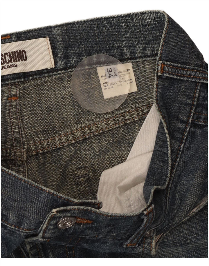 MOSCHINO Straight Jeans til mænd W34 L27 Blå Bomuld