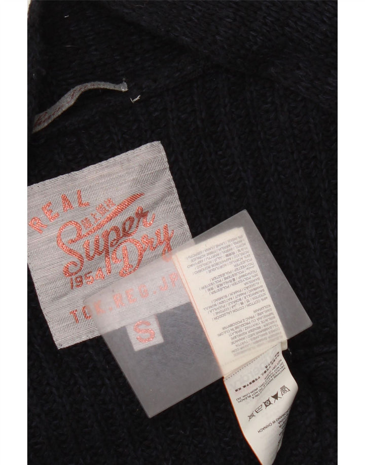 Superdry Womens Oversized Longline Cardigan Sweater UK 10 Small Navy Blue