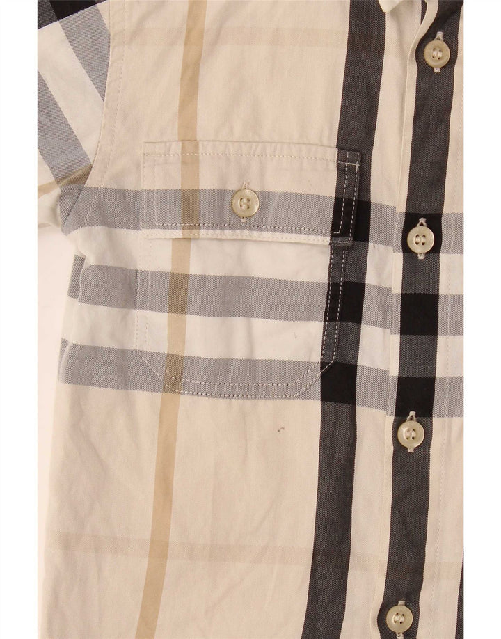 Burberry Boys kortærmet skjorte 3-4 år beige plaid