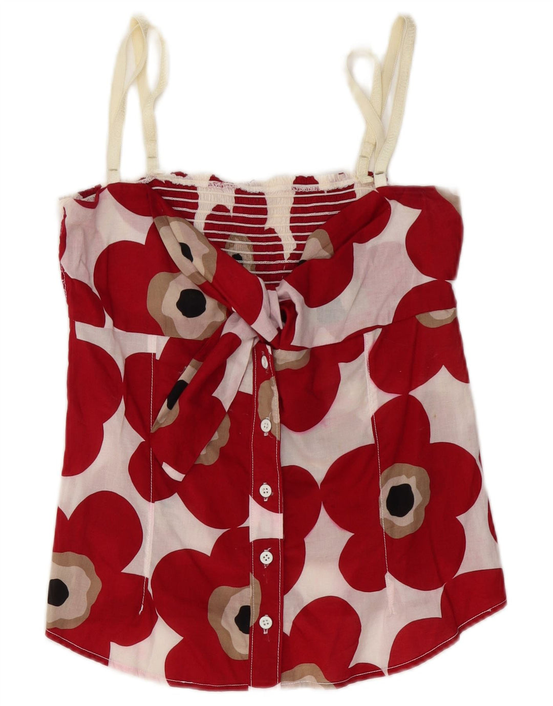 Dolce & Gabbana Dame Crop Cami Top IT 44 Medium Red Floral Bomuld