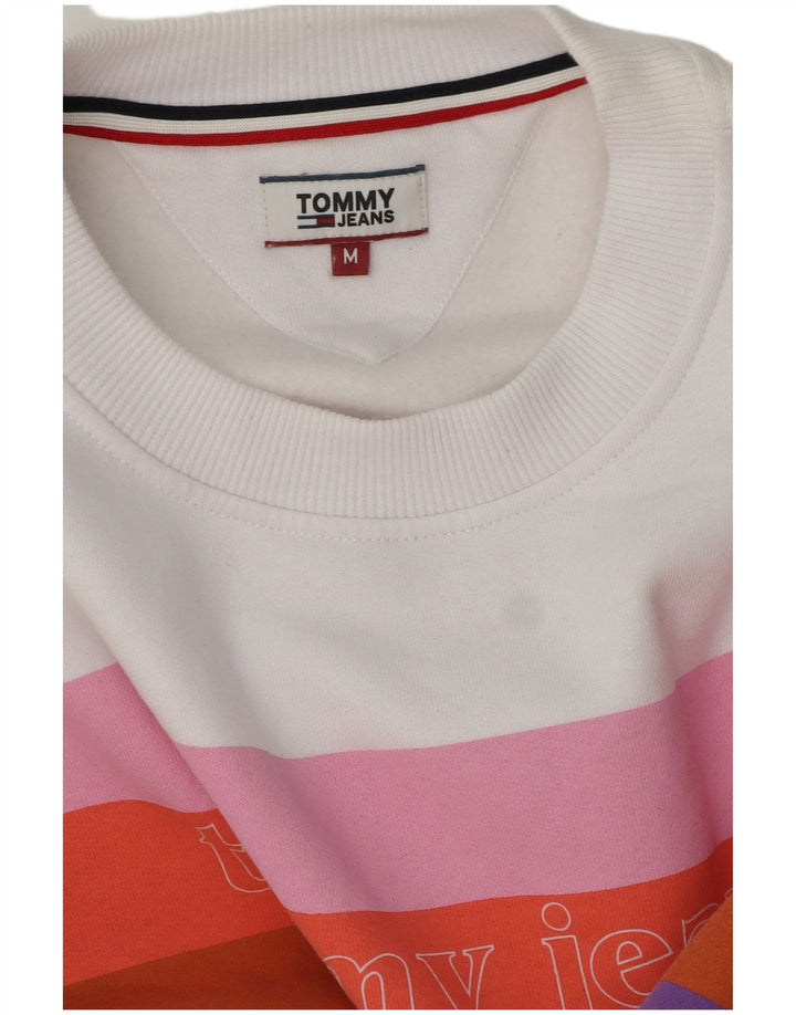 Tommy Hilfiger Dame Grafisk Sweatshirt Jumper UK 14 Medium White