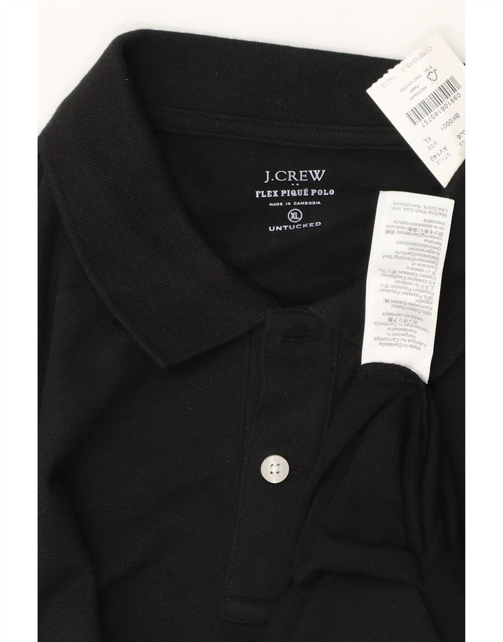 J. CREW Poloshirt til mænd XL Sort bomuld