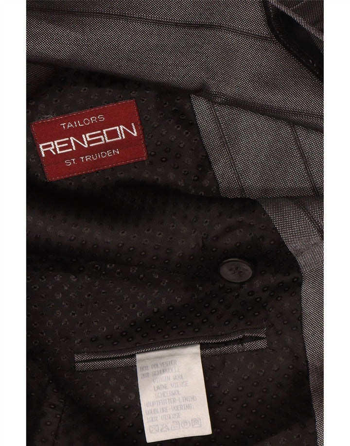 Vintage blazerjakke til mænd UK 38 mellemgrå stribet polyester