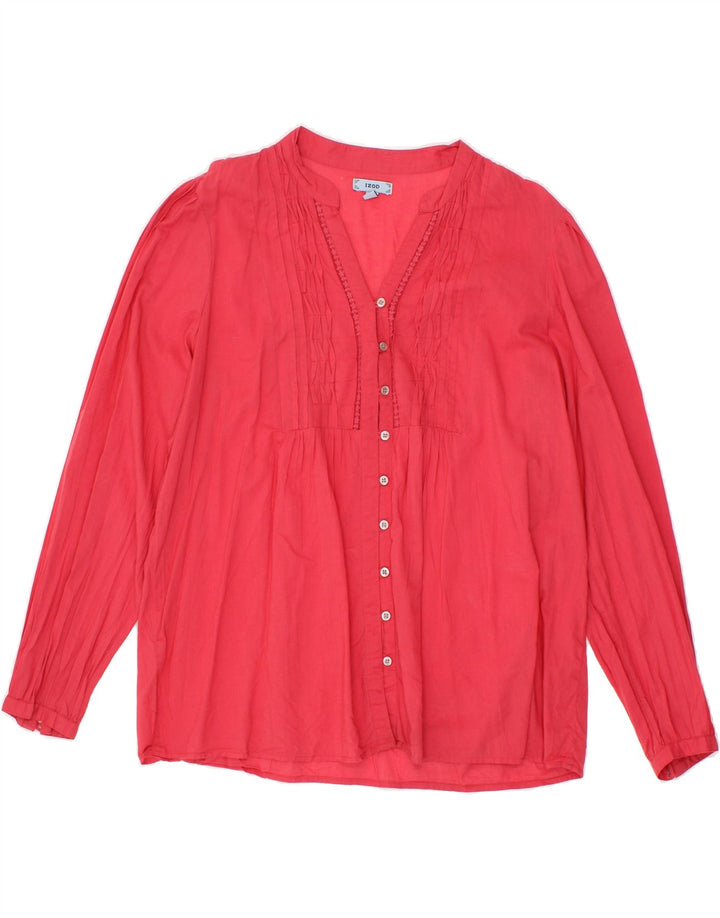 IZOD Womens Shirt Blouse UK 18 XL Red Cotton Vintage Izod and Second-Hand Izod from Messina Hembry 
