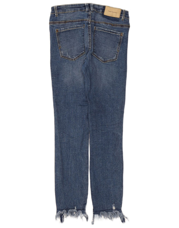 Zara Dame Trafaluc Crop Skinny Jeans EU 36 XS W26 L24 Blå Bomuld