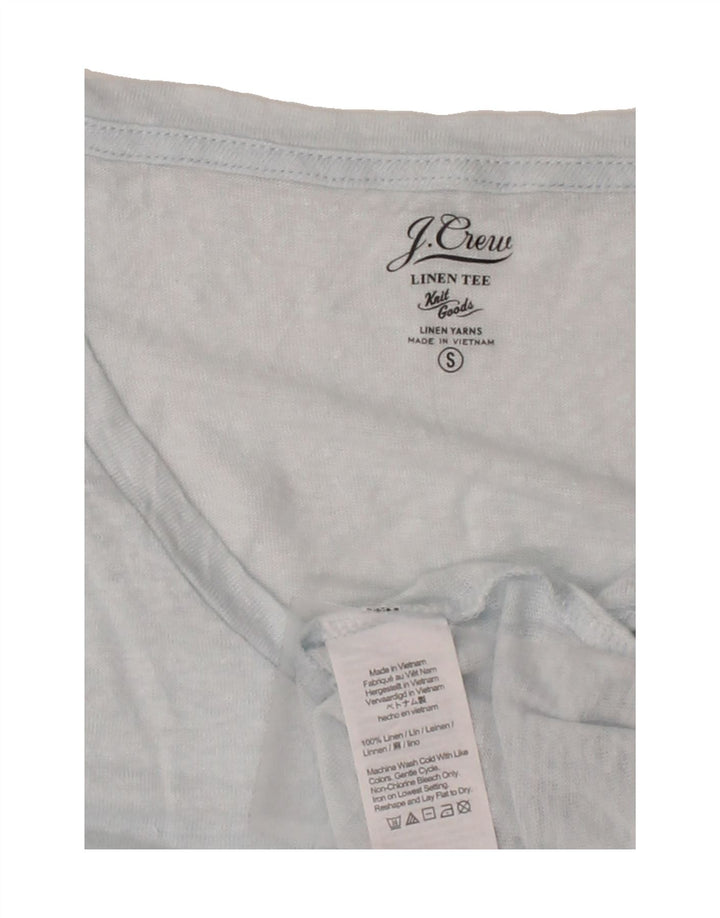 J. CREW Womens T-Shirt Top UK 10 Small Blue Linen Vintage J. Crew and Second-Hand J. Crew from Messina Hembry 